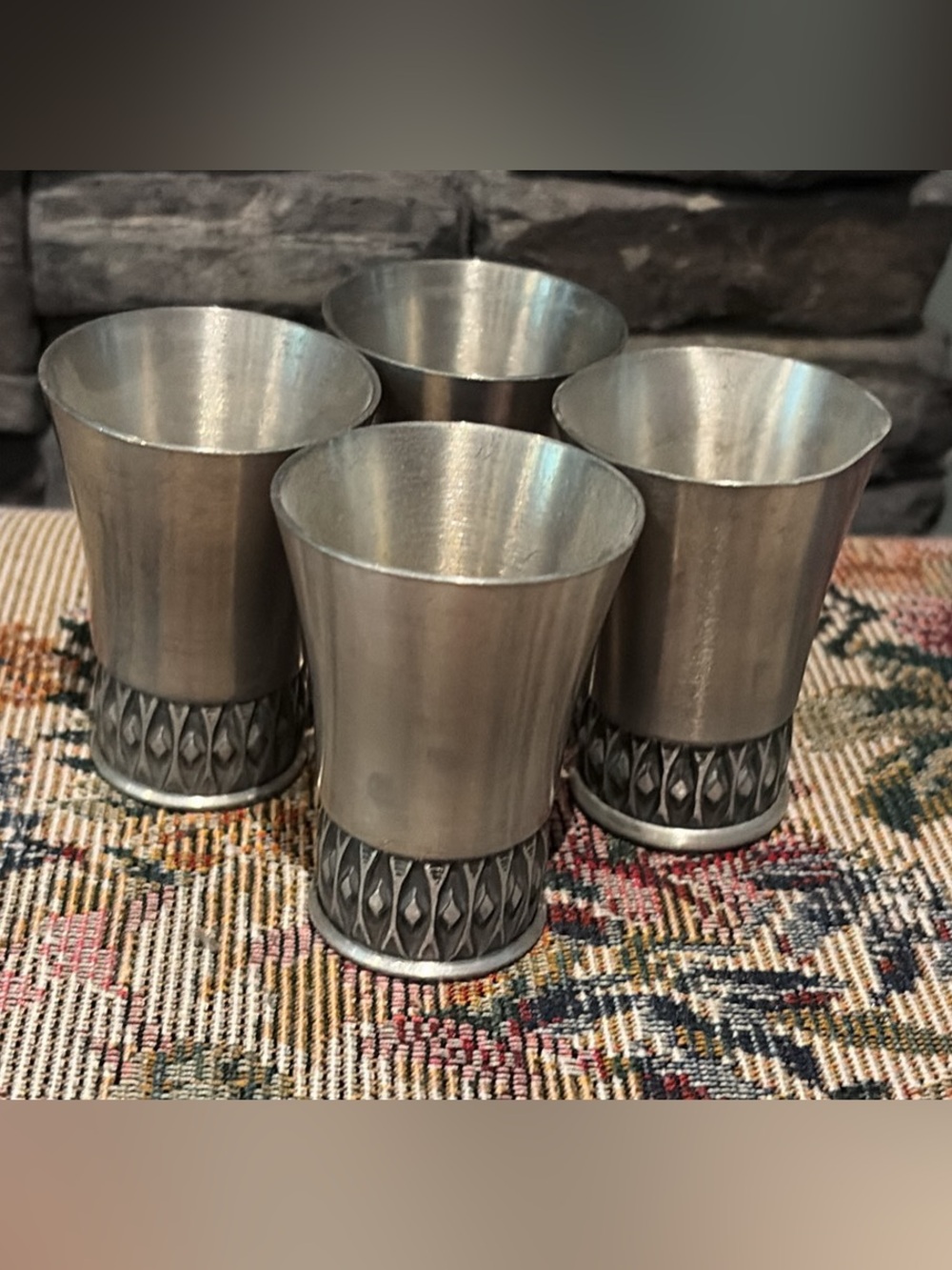 Set of 4 Pewter Shot Glasses